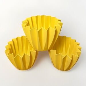 Set of 3 Sunrise Yellow Planters Accent Pieces Robert Allen 4" NWT USA Indoor